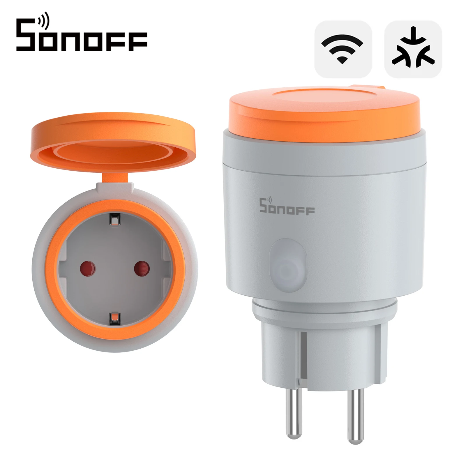 SONOFF S61STPF-PM-O Prise intelligente extérieure (Type F) Matter via Wi-Fi avec suivi des coûts énergétiques, protection contre les surcharges et les surtensions, programmable