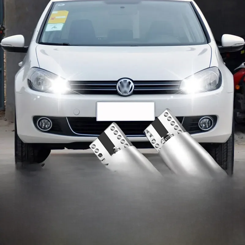 2xpour VW Golf mk3 mk4 mk5 mk6 3 4 5 6 Passat B5 B5.5 B6 B7 B8 CC Polo 6r Touran Caddy 2 lampe de dégagement LED W5W T10 Canbus
