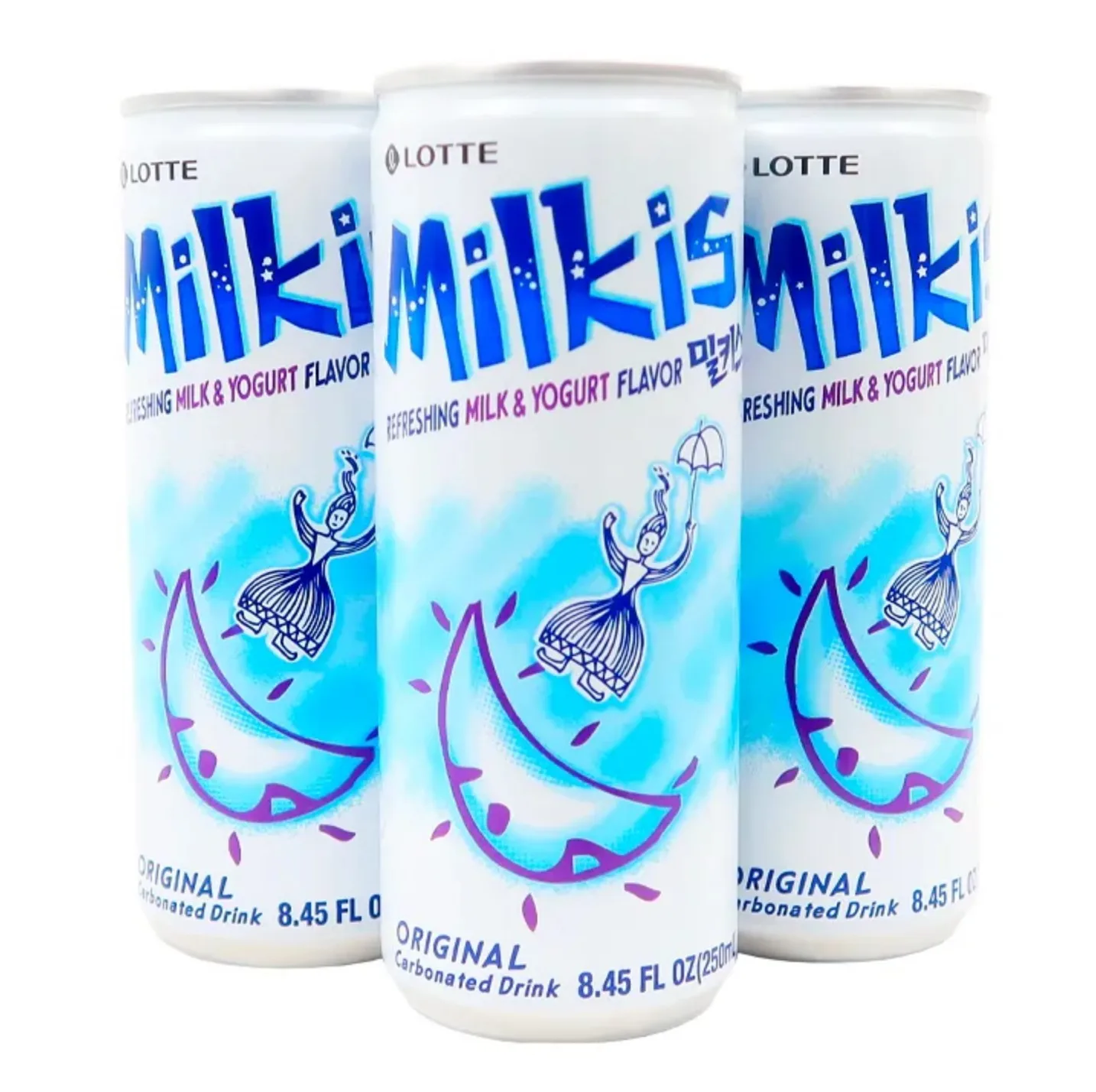 Lotte Milkis - Bebida coreana - Sabor: original - 10 latas de 250 ml cada una. - Bebida carbonatada sabor yogurt