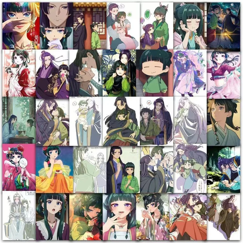 AliExpress MOLLK 10/30/63pcs Maomao Jinshi Cartoon Stickers Apothecary Diaries Sticker Aesthetics Phone Scrapbooking Bike Romance Anime Decals