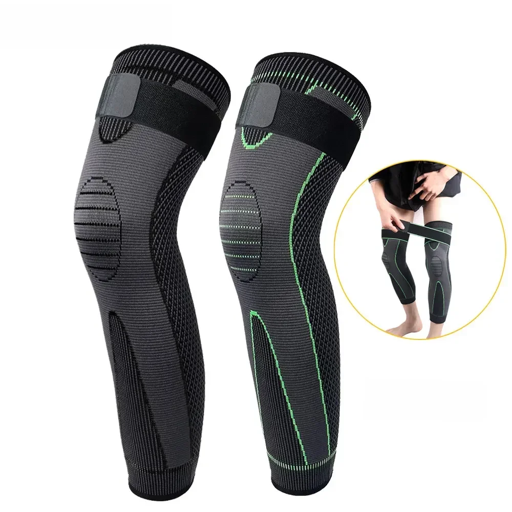 AliExpress GOMOREON 1/2Pcs Full Leg Compression Sleeve with Compression Strap for Women Men Long Leg Sleeve for Running Basketball Football Cycling