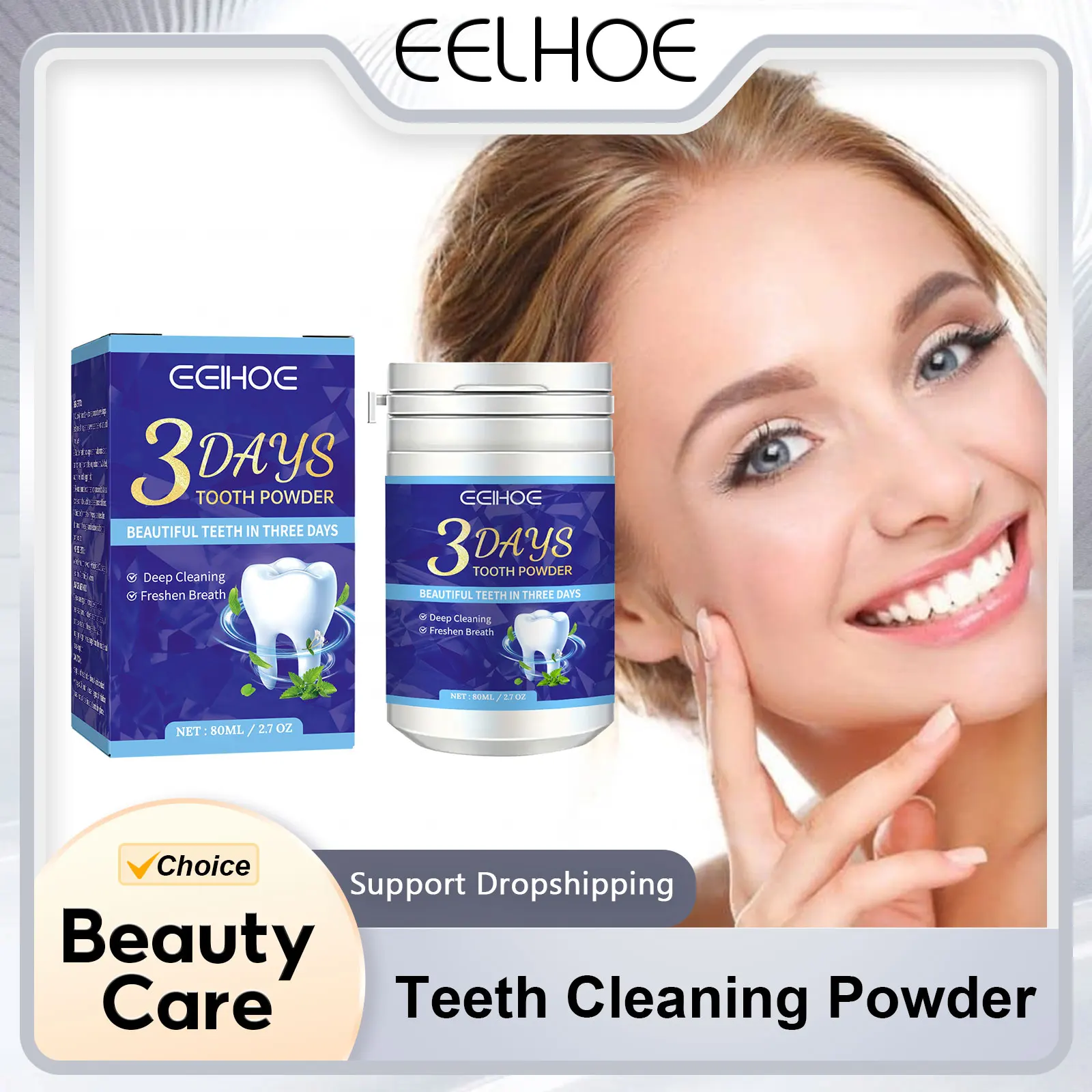 Teeth Cleaning Powder Whitening Smoke Coffee Tea Stain Remover Yellow Teeth Treatment Reduce Oral Odor Brightening Tooth Powder