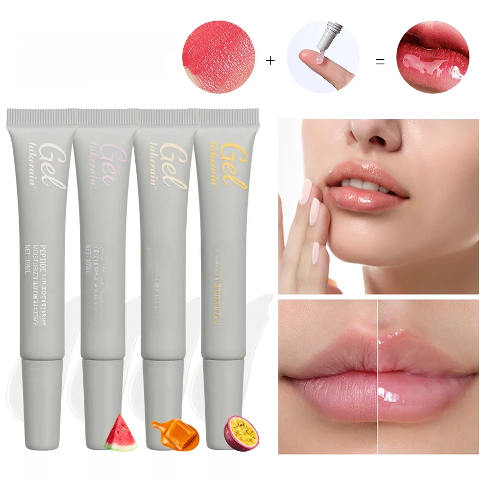 Masque pour les lèvres au Peptide hydratant, 10ml, Gel, élimine les peaux mortes, Base de rouge à lèvres, crème de soin pour les lèvres, réduit les lignes des lèvres