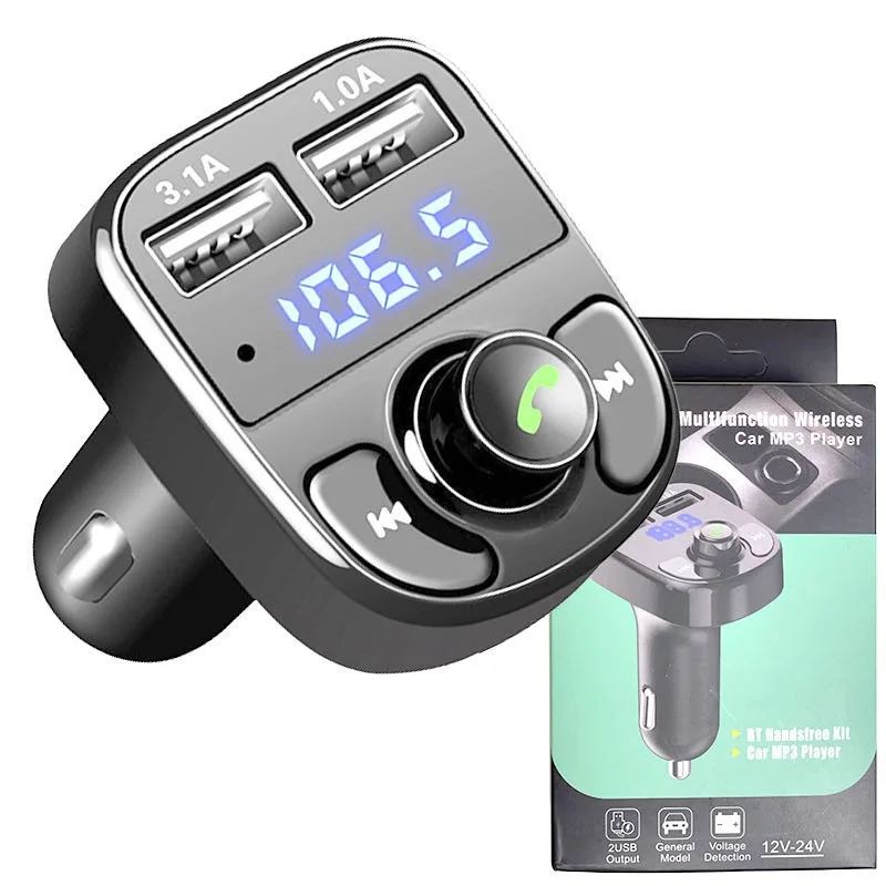 ￼Carregador Carro Transmissor Fm Bluetooth Veicular Mp3 Rádio