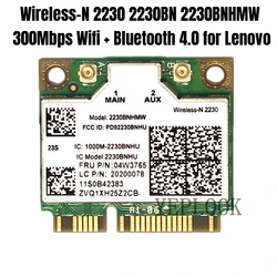 무선 N 2230 와이파이 카드, 블루투스 4.0 미니 PCIe 04W3765, Y400, Y500, Y410P, Y430P, Y510P, E330, E530, 2230BN, 2230, BNHMW, 300Mbps