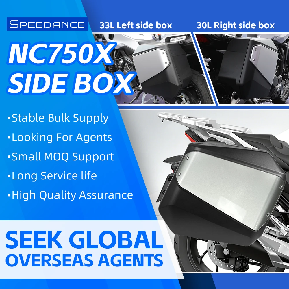 

SPD Motorcycle Luggage Side Box Motorcycle Tail Storage Pannier Dustproof Removable Resistant with Safety Lock for Honda NC750X