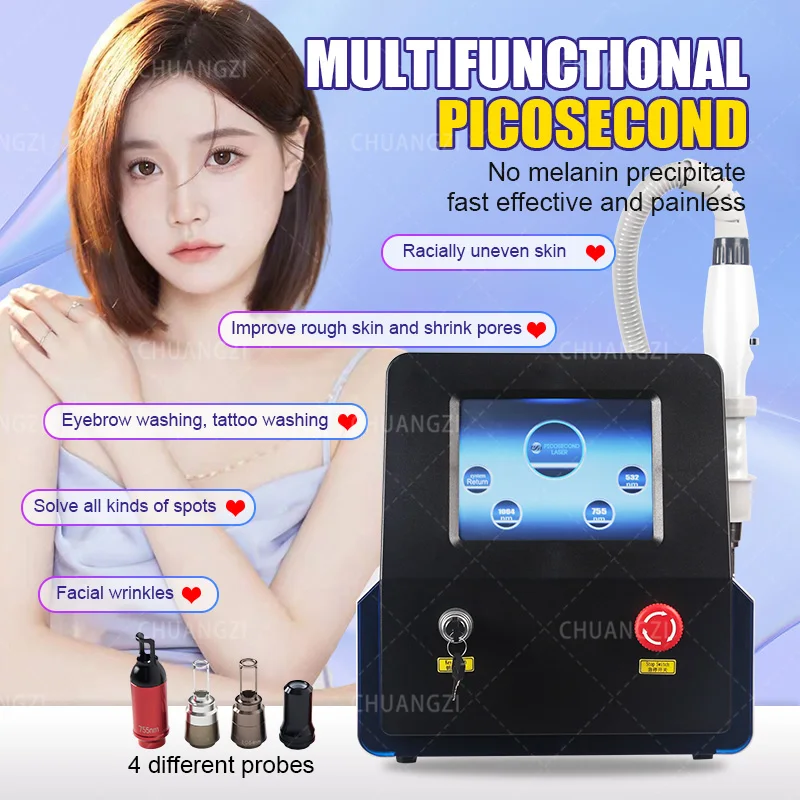 Professional Q Switch ND YAG Laser Tattoo Removal machine Pico Laser 755 1320 1064 532nm Picosecond Beauty Machine