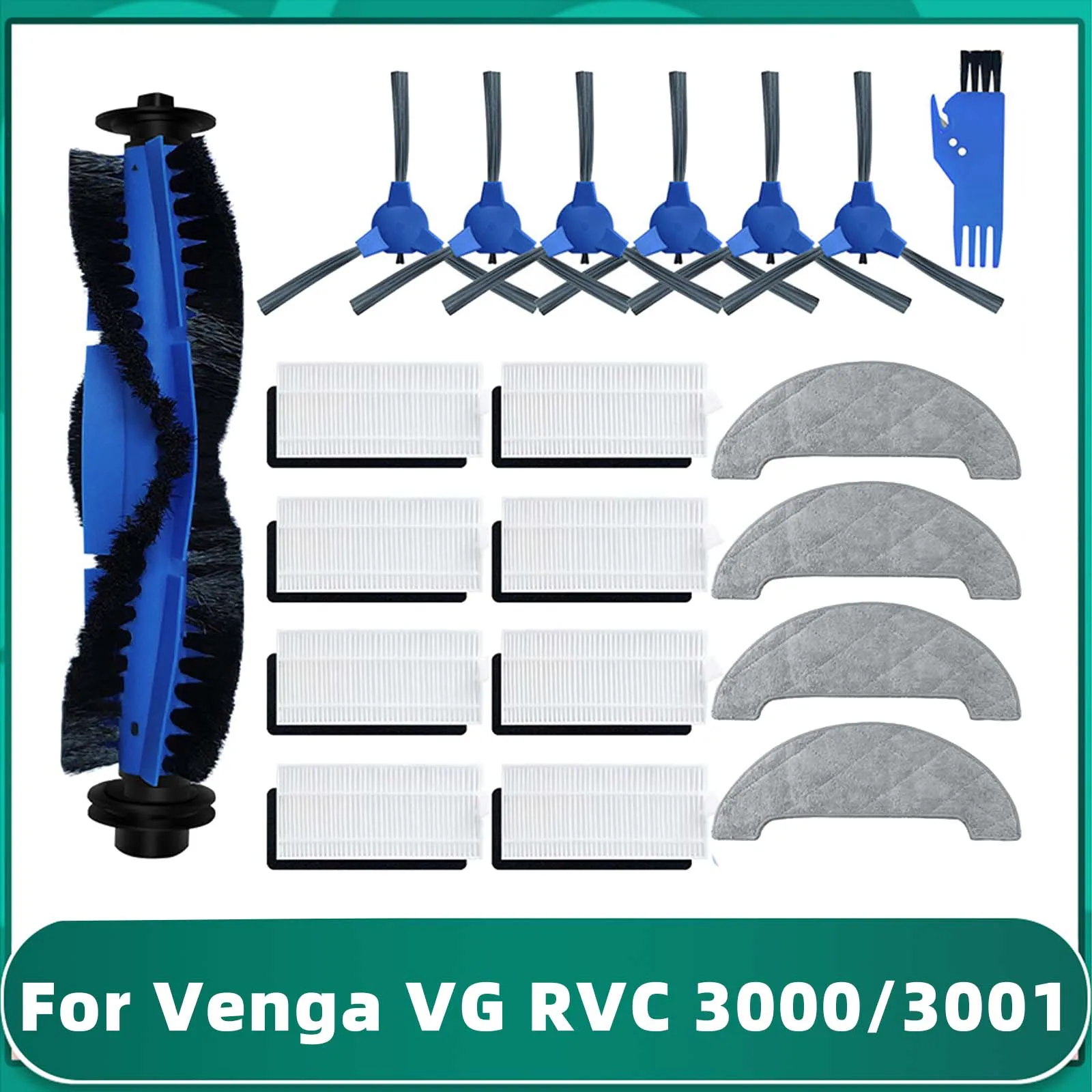 สำหรับ Venga VG RVC 3000/3001หลักแปรงด้านข้าง Hepa Filter Mop ผ้า Rag หุ่นยนต์เครื่องดูดฝุ่นอะไหล่อุปกรณ์เสริม