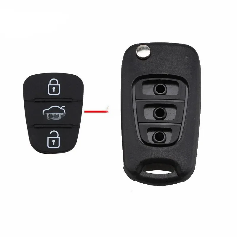 Clé de voiture en silicone pour Hyundai, étui à 3 boutons, serrure de voiture à rabat, I20, I30, feast 35, I35, Soladditif, RIO, Elantra, Kia K5, Verna, Picanto, Sportage