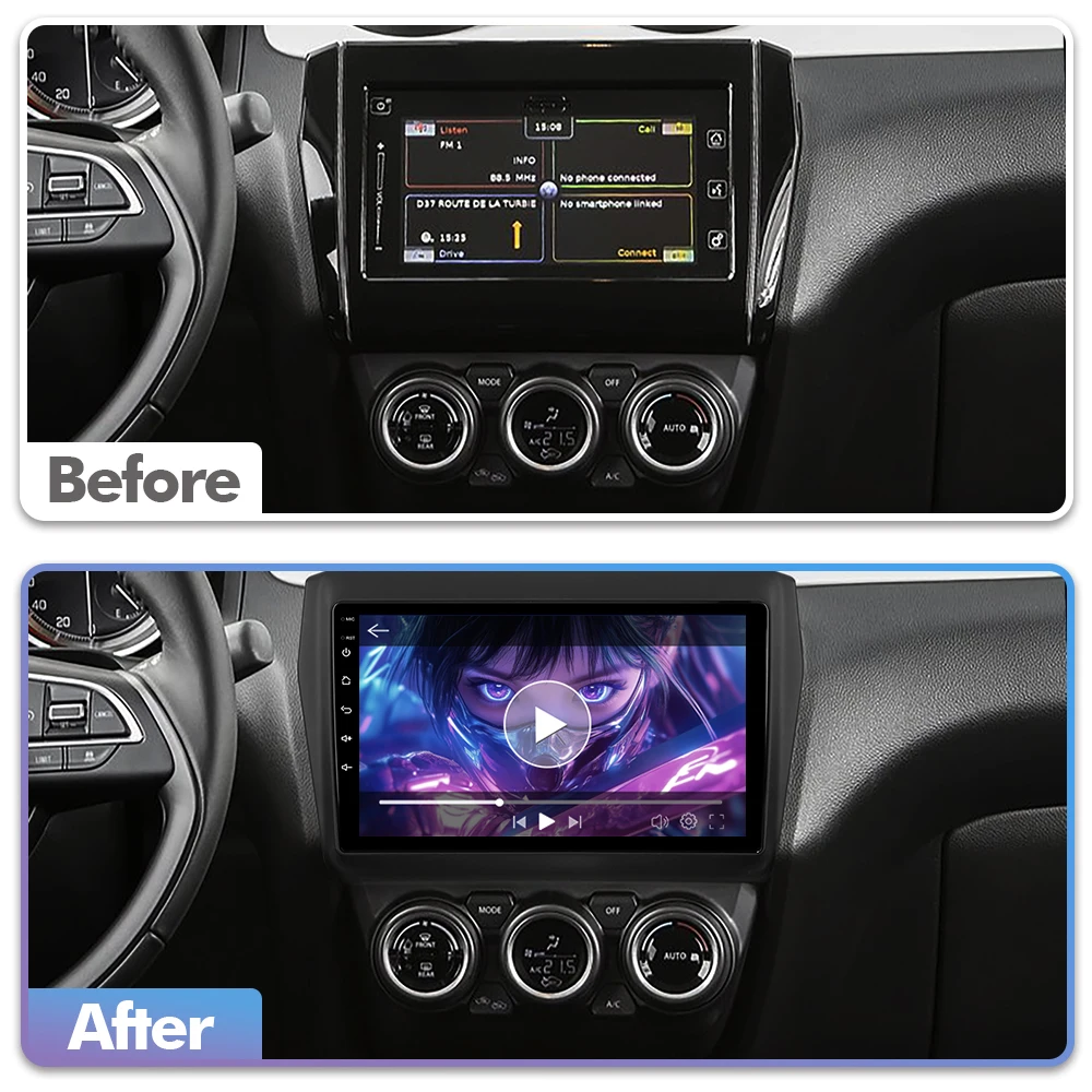 ISUDAR T57 Android 15 Radio For Suzuki Swift 2017-2022 Multimedia Player CarPlay Android Auto Head Unit Camera DSP Stereo