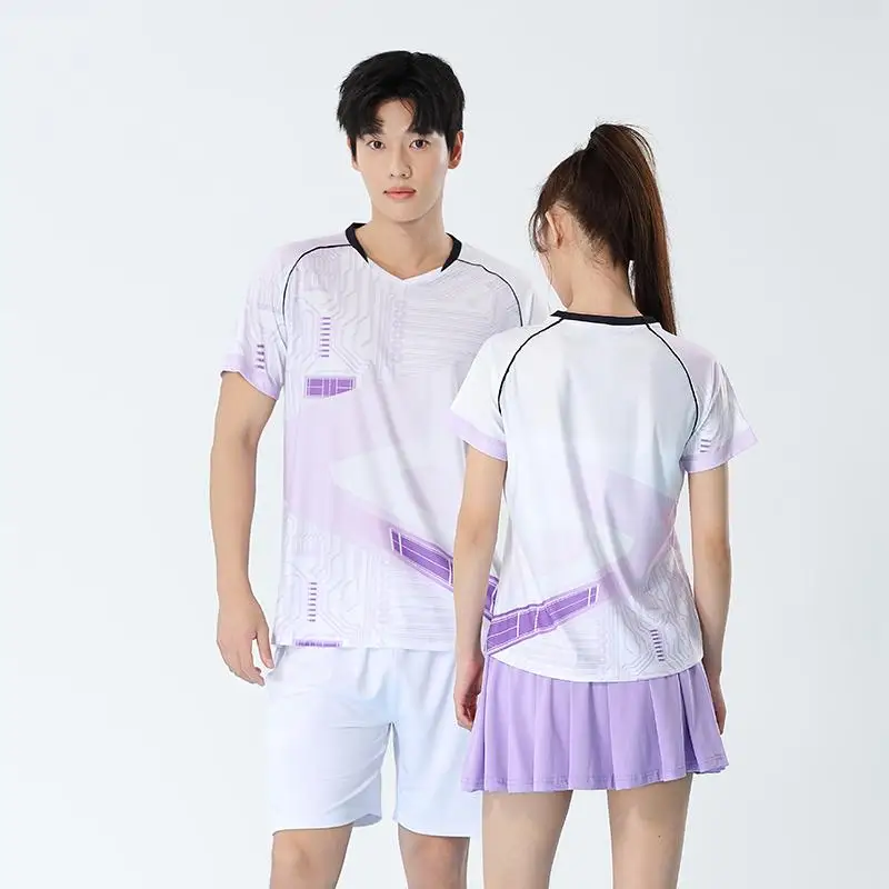 Heißer Verkauf Unisex Tischtennis Shirt 2024 Männer Frauen Badminton Jersey Patchwork Ping Pong Kleidung Uniform Workout Sportwears