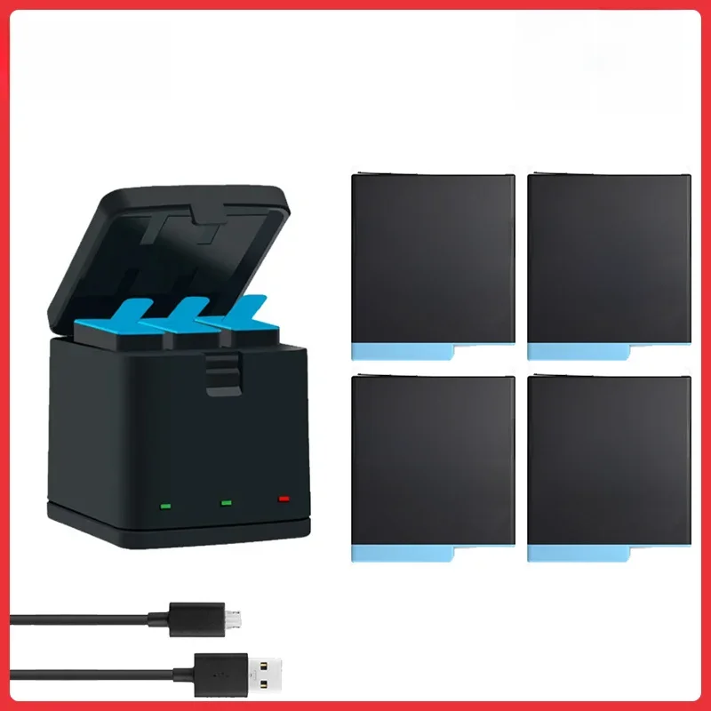 Batterie 1220mAh pour GoPro fore7 hero 6 hero 5 batterie noire ou triple chargeur pour Go Pro hero7 6 hero5 batterie d'appareil photo noire
