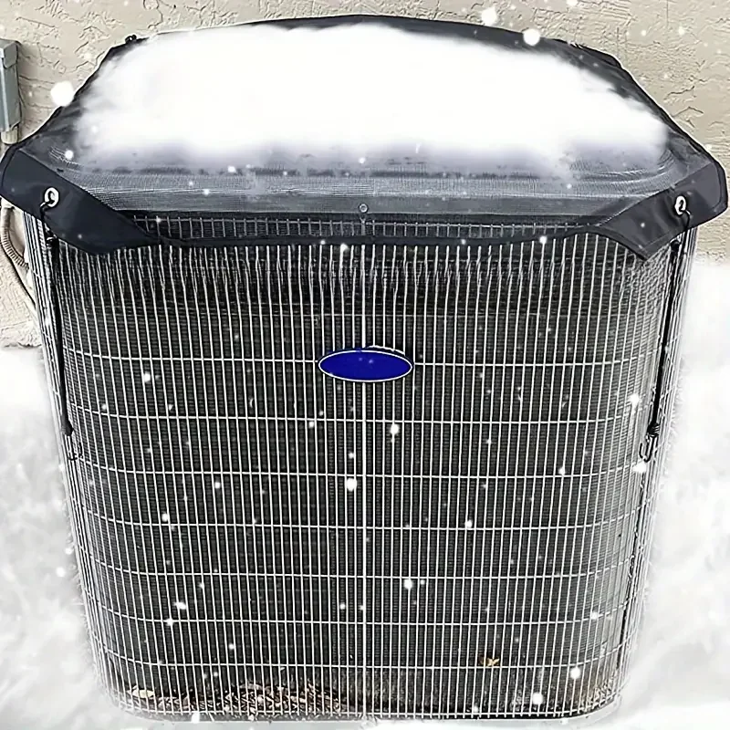 1pc, Durable Outdoor Air Conditioner Cover Water Resistant Fabric, Windproof Design, Protects Against Dust And Cold Air, PVC Mes