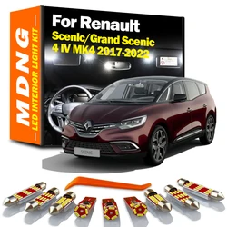 MDNG 12Pcs Canbus For Renault Scenic Grand Scenic 4 IV MK4 2017-2019 2020 2021 2022 Car Bulbs LED Interior Map Dome Light Kit