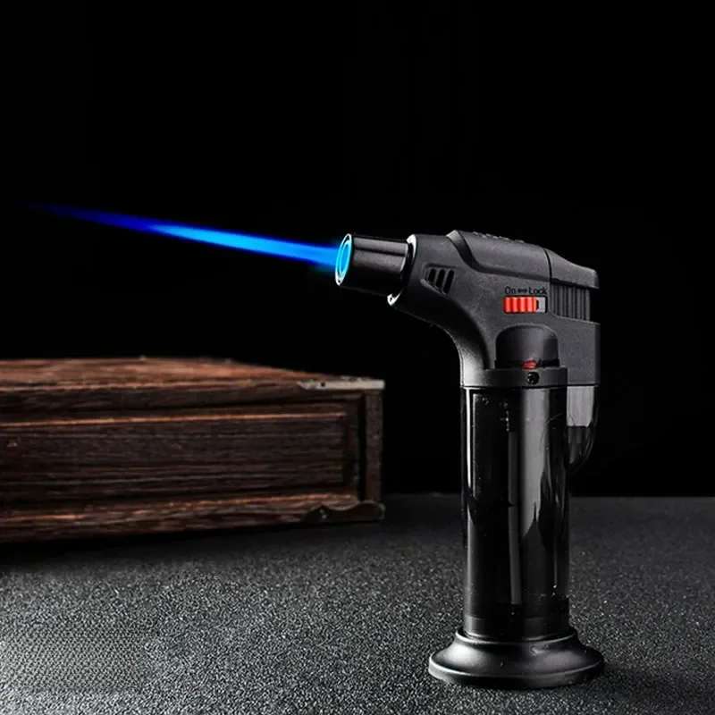 Briquets à gaz Turbo coupe-vent, rechargeable, flamme réglable, torche à Jet Butane, outils d'allumage pour barbecue, accessoires pour fumer