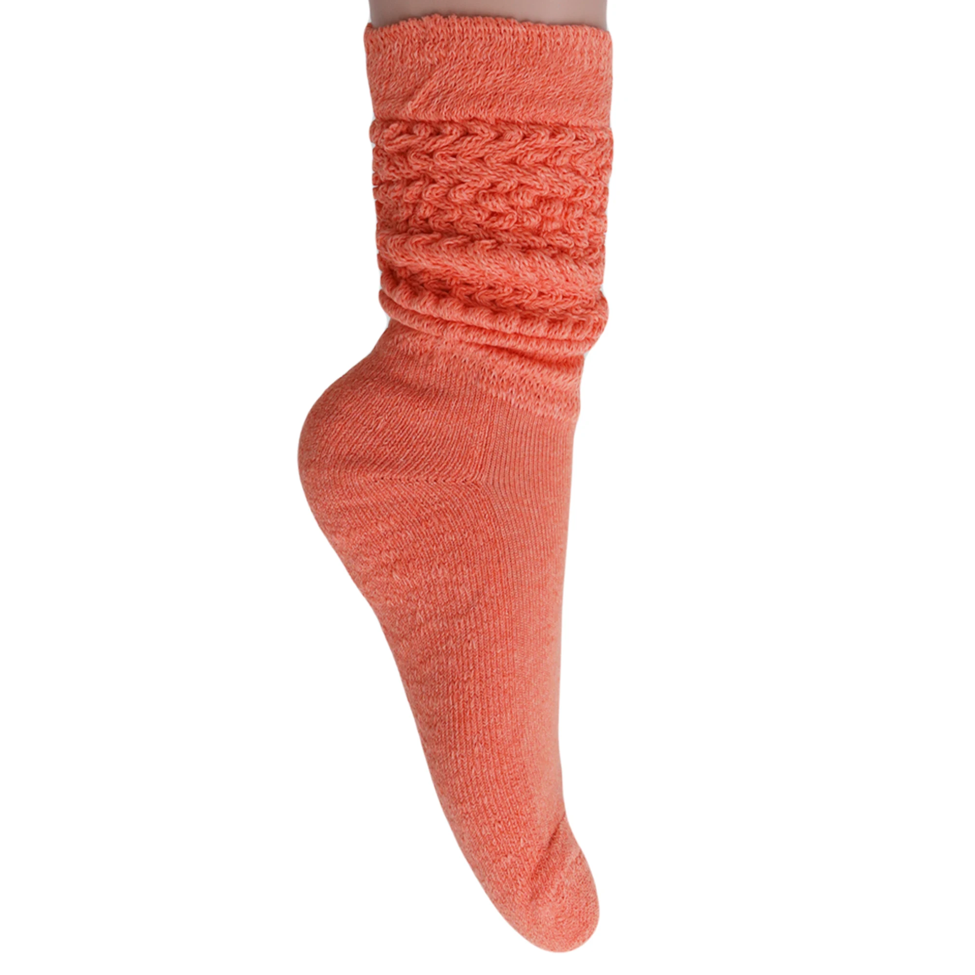 Light Orange Slouch Socks for Women Scrunch Knee Socks Shoe Size 5 to 10 1 Pair