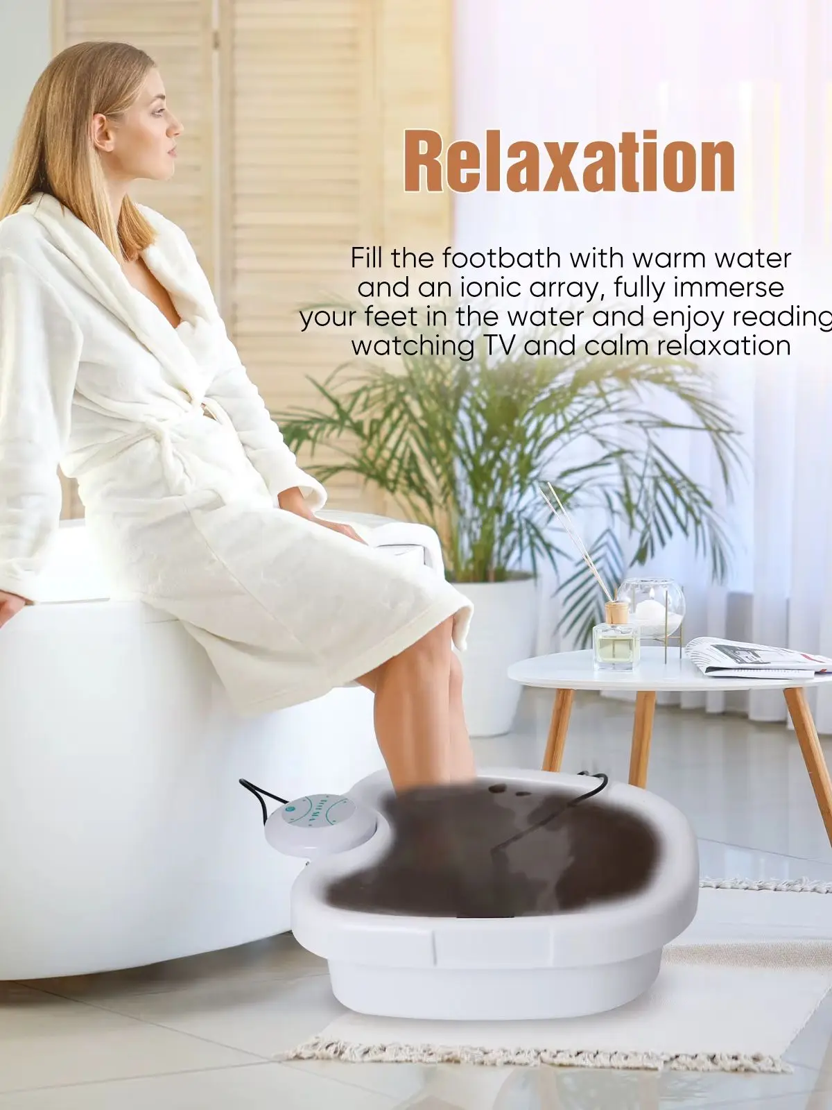 Ionische Detox-Fußbad-Massagegerät mit Becken, elektrisches Fuß-Spa-Badewannenmassagegerät, Deep Tissue Clean, lebendige Vibrationspflege, Arrays