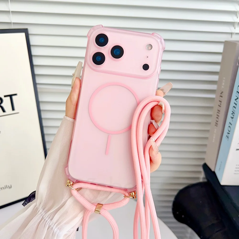 Crossbody-Lanyard, matt, magnetisch, für Magsafe-Hülle für iPhone 18 17 Pro Max 16 15 14 Plus 13 12, weiche TPU-Kameraschutzhülle – Detail 9