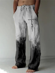 Men's Summer Pants Beach Pants Drawstring Elastic Waist 3D Print Graphic Prints Cross Comfort Casual Daily Streetwear Pants 6XL