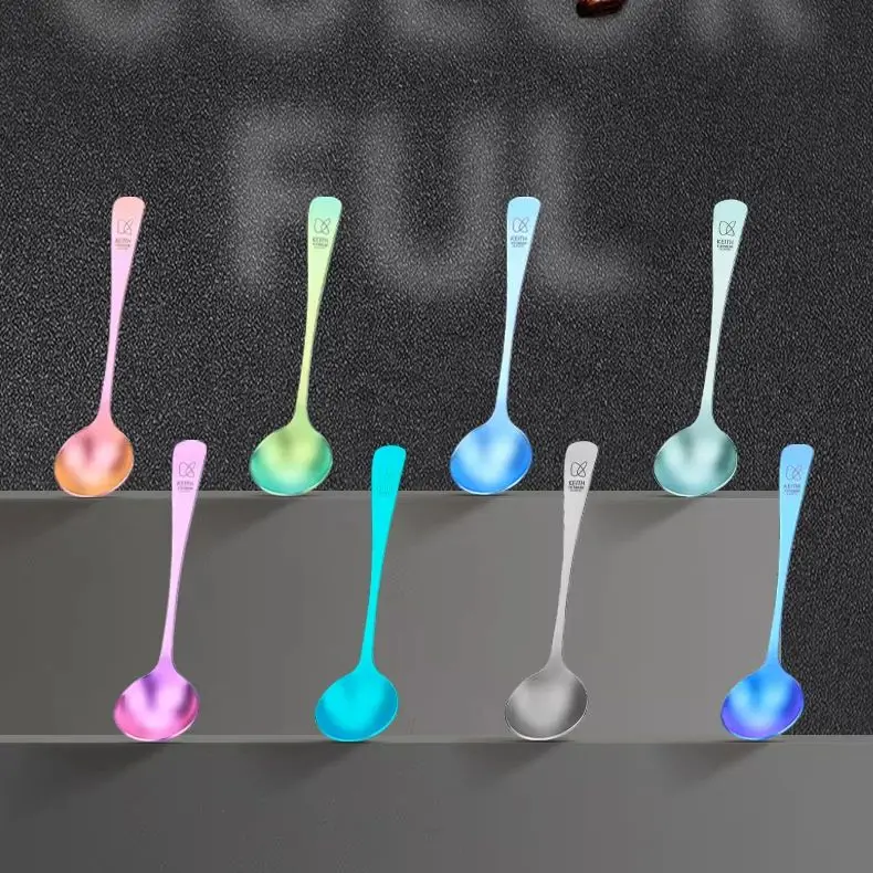 KEITH Colorful Pure Titanium Coffee Scoop 8ml, Uncoated Portable Household Measuring Spoon for Coffee Powder Tea