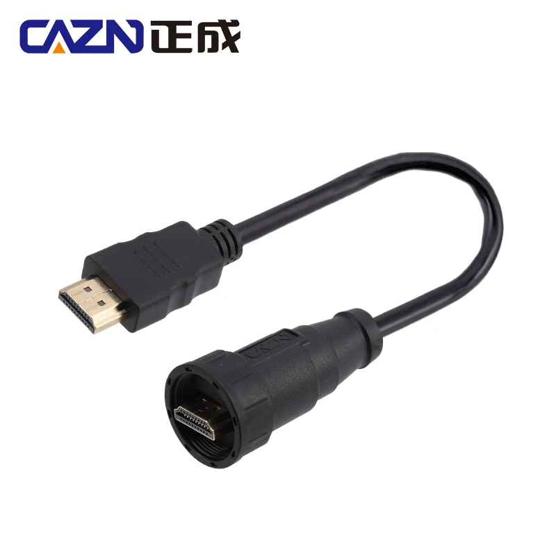 HDMI Waterproof IP67 Straight Male to Straight Male Cable Plug Threaded Type 4K 60HZ Gold-plated Certified High Speed Cable HDMI