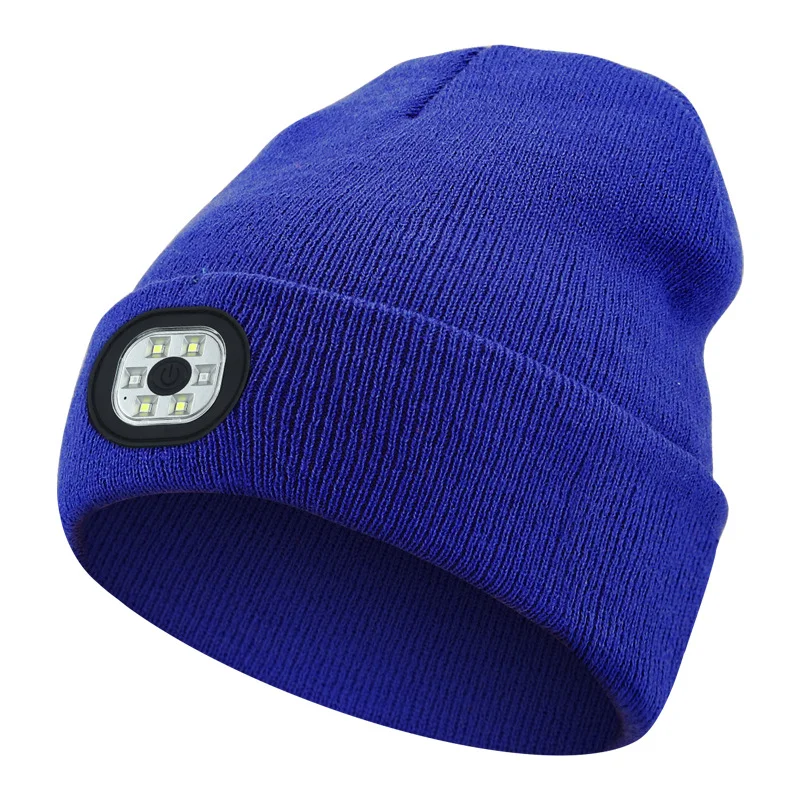 Lined LED Beanie with Light for Men Women, Warm Stocking Hat with Light Built in, USB Rechargeable Hand Free Headlamp Caps,