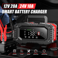 12v/24v Fully Automatic Battery Charger 7-segment Smart Car Battery Charger for Agm Gel Wet Lead Acid Charging