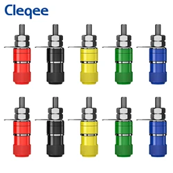 Cleqee 10pcs Binding Post Nut 4mm Banana Socket Banana Plug Jack for Electrical Connector Terminal DIY Accessories