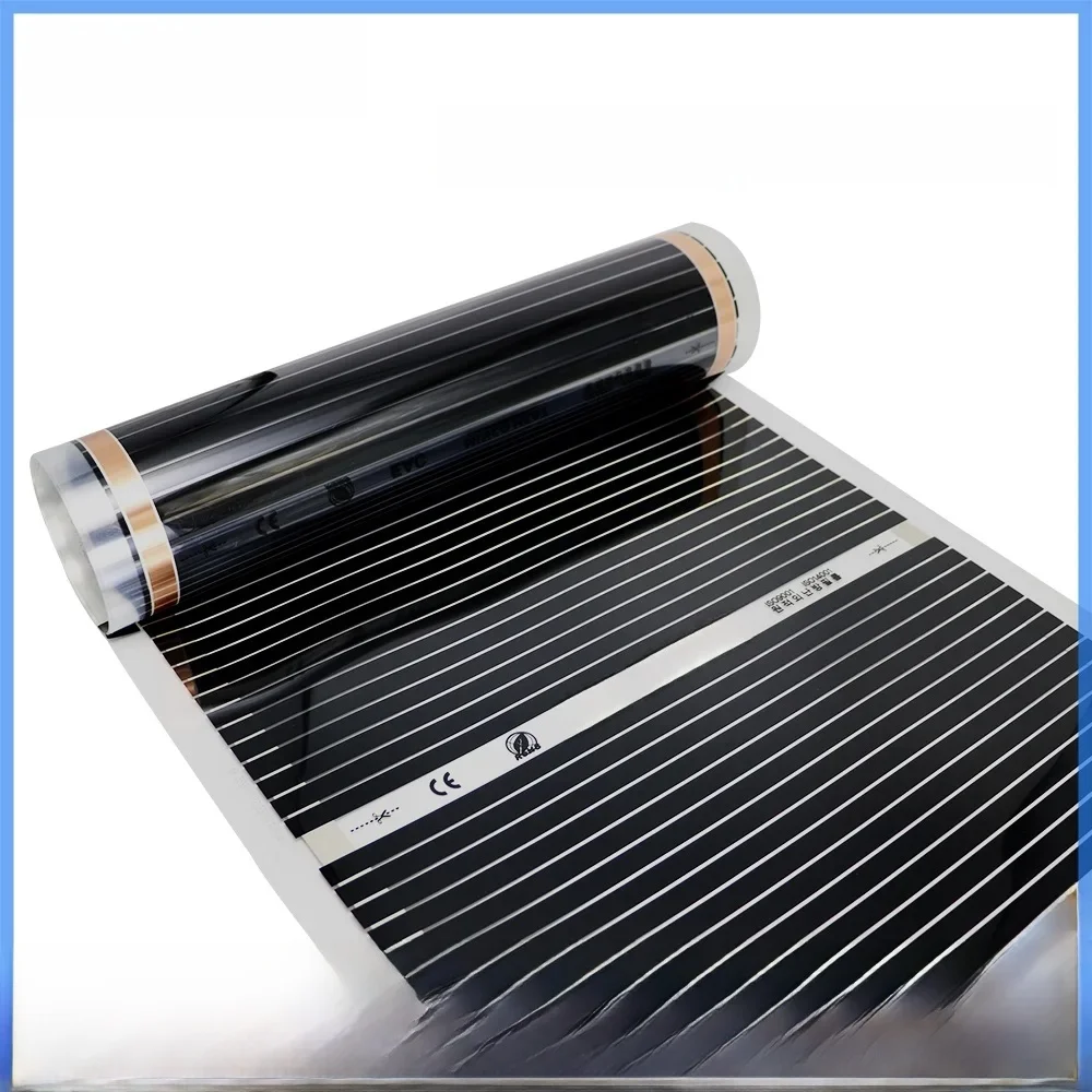 Wszystkie rozmiary 80w/m2 na podczerwień AC220V ciepła grzejąca 50cm szerokości folia do ogrzewania podłogowego oszczędzania energii — zdjęcie 2