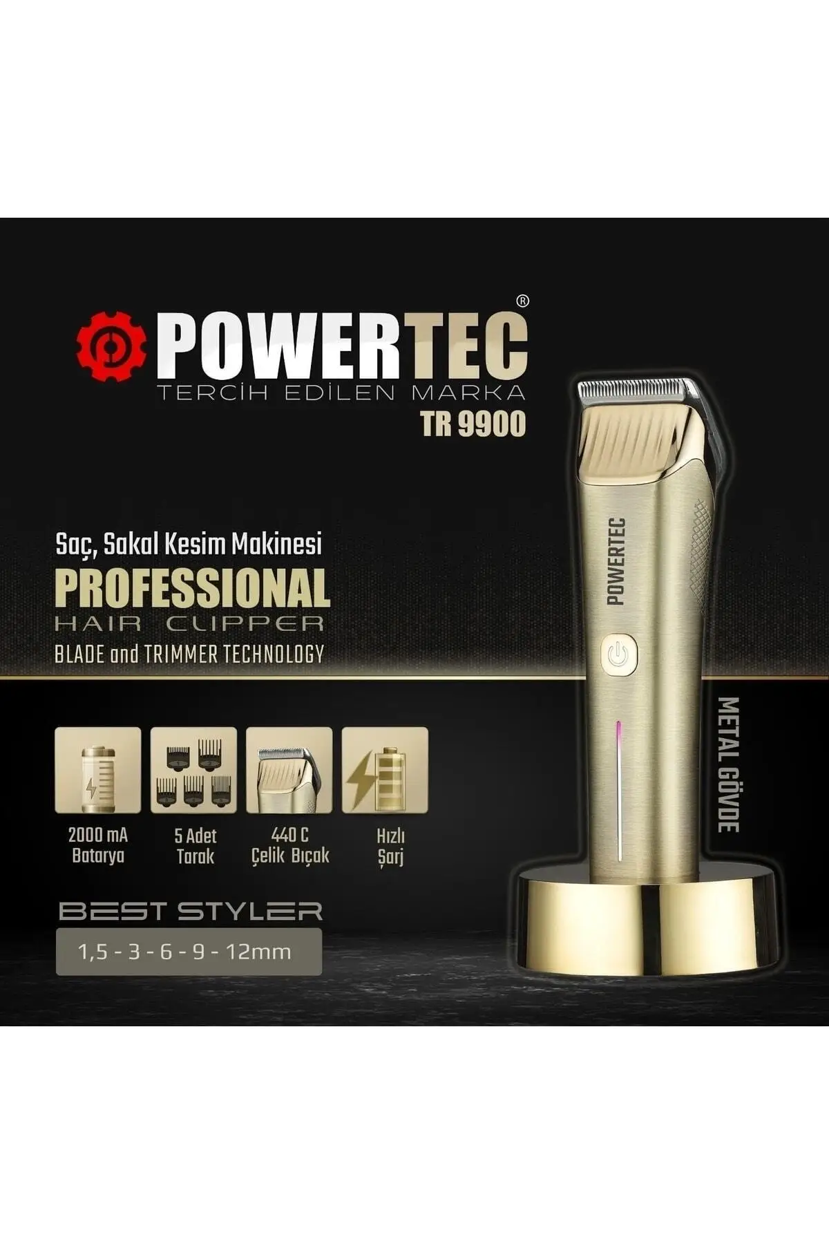 PowertecTr-9900 Hair Beard Trimmer beard shaver body hair shaver neck-beard clipper and drawing machine for hair styling