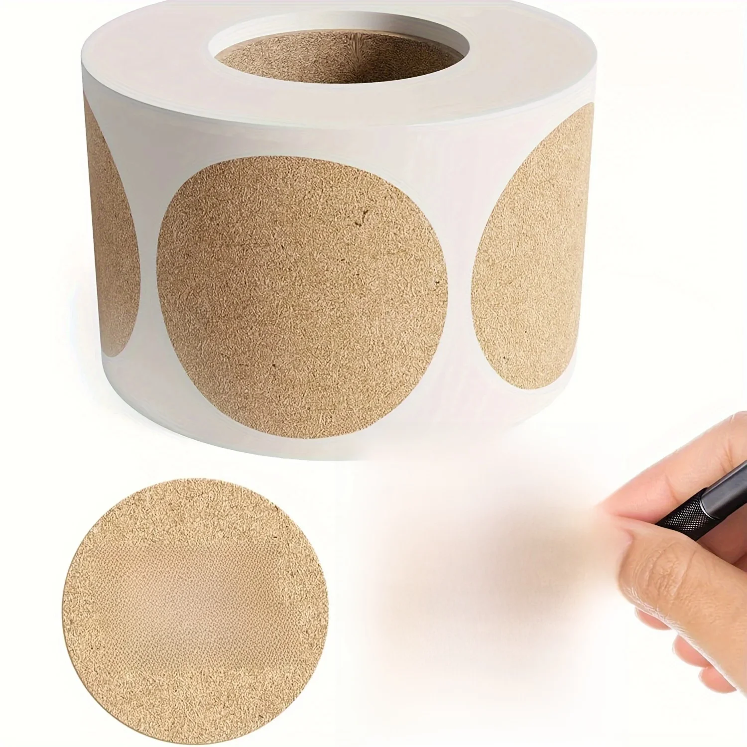 Kraft Rodada Etiqueta Auto-Adesiva, Adesivos personalizados, Itens de papel, Etiquetas de