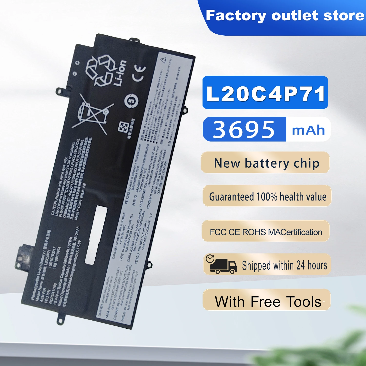 DXT New Laptop Battery L20M4P71 L20C4P71 L20L4P71 L20D4P71 For Lenovo ThinkPad X1 Carbon 9th 10th Gen X1 Yoga 6th 7th Gen 2021