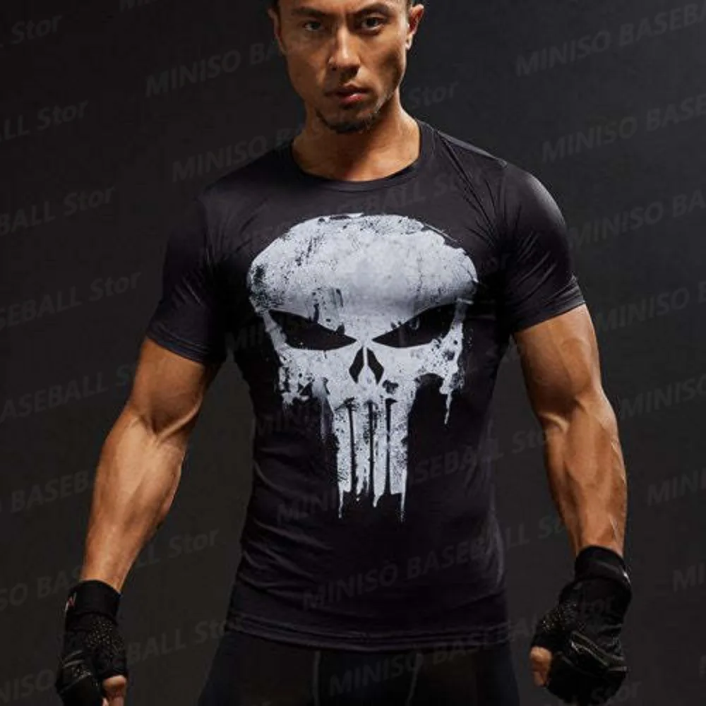 2024New Summer Boy Marvel Comics Punisher Casual T-Shirt for Men Wakanda3D Printed Avenger Castle Kid/Adult Quick Drying T-Shirt