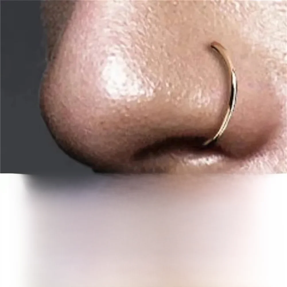 Vrouwen Mannen Nep Piercing Neusring Oorbellen Mode punk Non Piercing Neusklem Rvs Perforatie Septum Lichaam Sieraden - afbeelding 2
