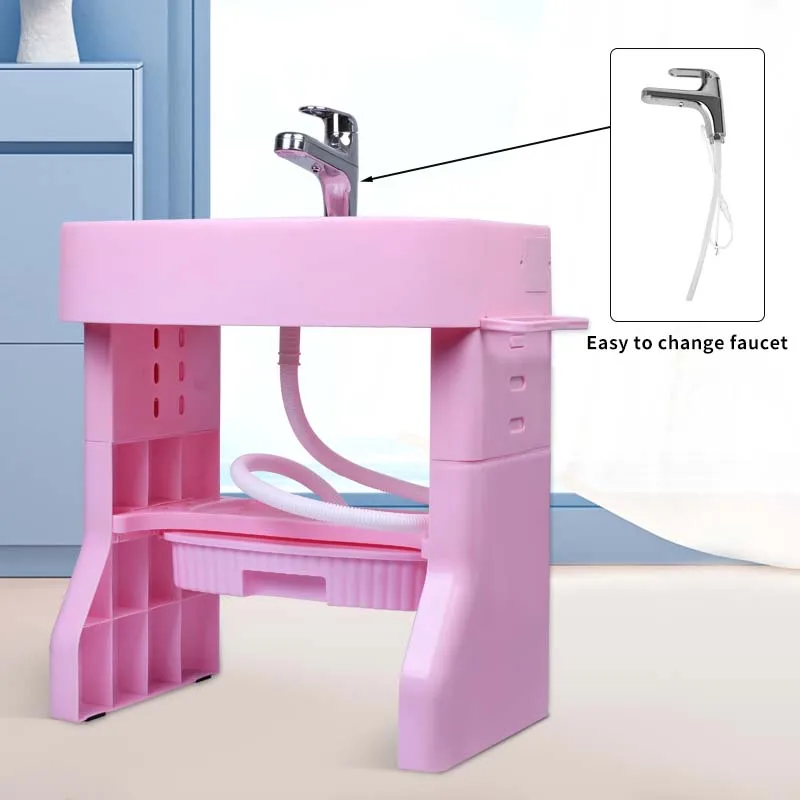 Suporte de lavatório de mão de plástico simulado banheiro do bebê lavar as mãos básico tamanho criança pia lavatório das crianças