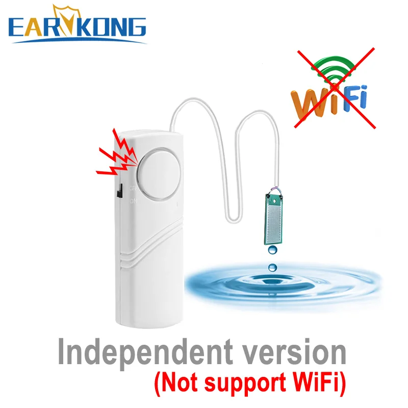 Independent Water Leakage Detectort Tuya Water Level Sensor Home Kitchen Bathroom Security Alarm 90dB High Volume Alarm Sound