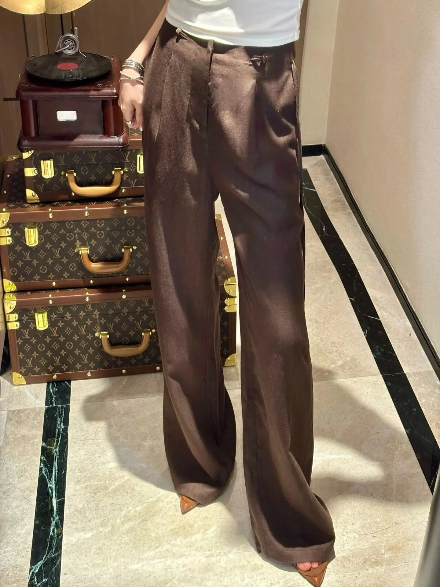 Summer casual women's loose linen lyocell summer pants
