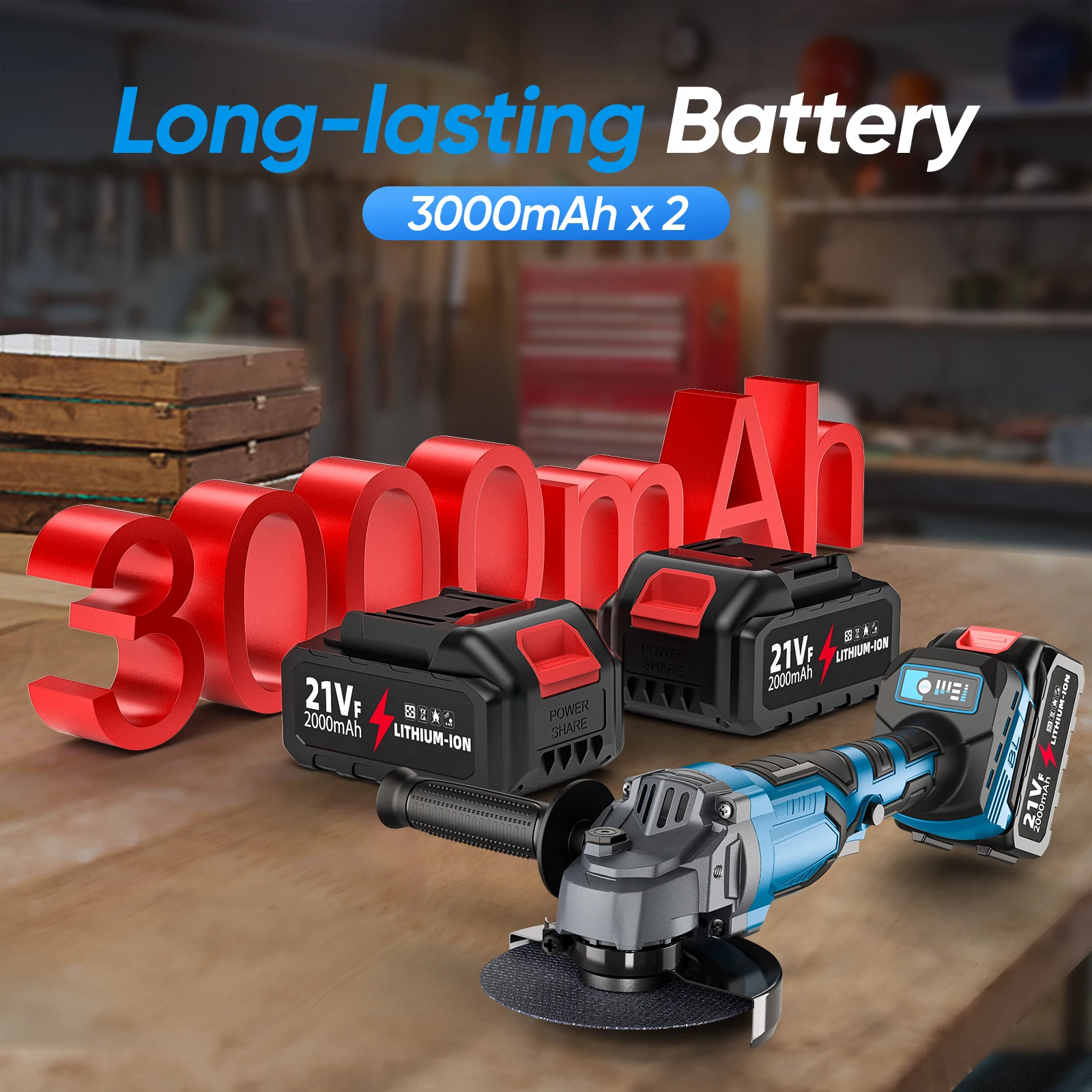 125MM Bürstenloser Elektrischer Winkelschleifer 3 Variable Geschwindigkeiten 1500W Schneidemaschine Holzbearbeitungswerkzeug für Makita 18V Akku – Detail 4
