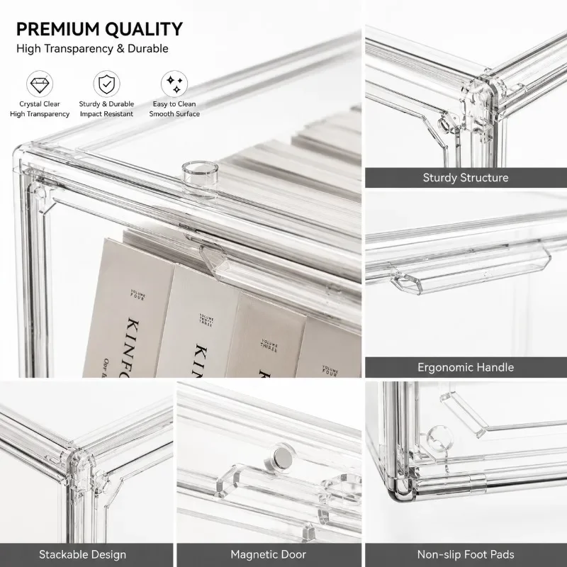 Transparent Storage Box Organizer Bookshelf Album CD Desktop Dustproof Display Cabinet Figures Acrylic Box Blind Box Showcase view 6