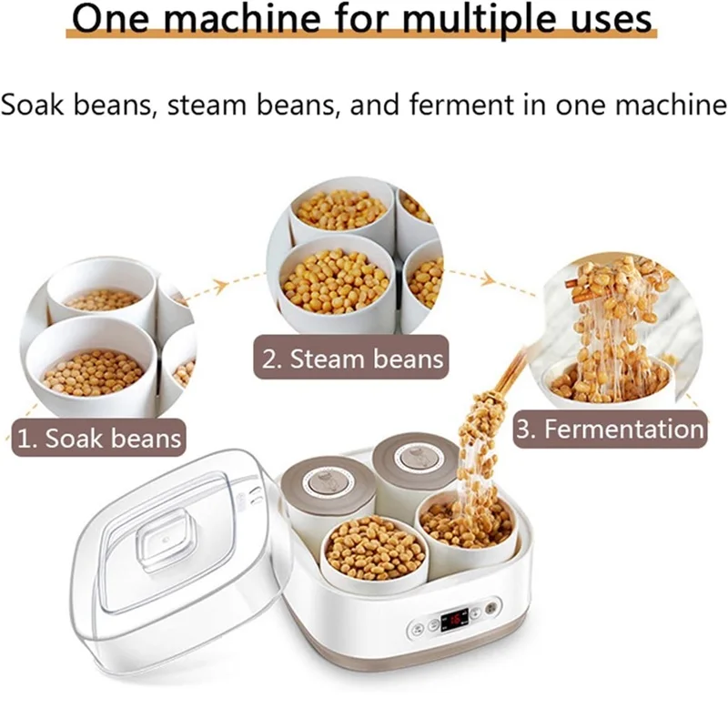 1.5L Intelligence Natto Machine For Fermentation Slow Cooker Steamer Stew Pot Yogurt Maker Pickle Rice Wine 40℃ Constant Temp