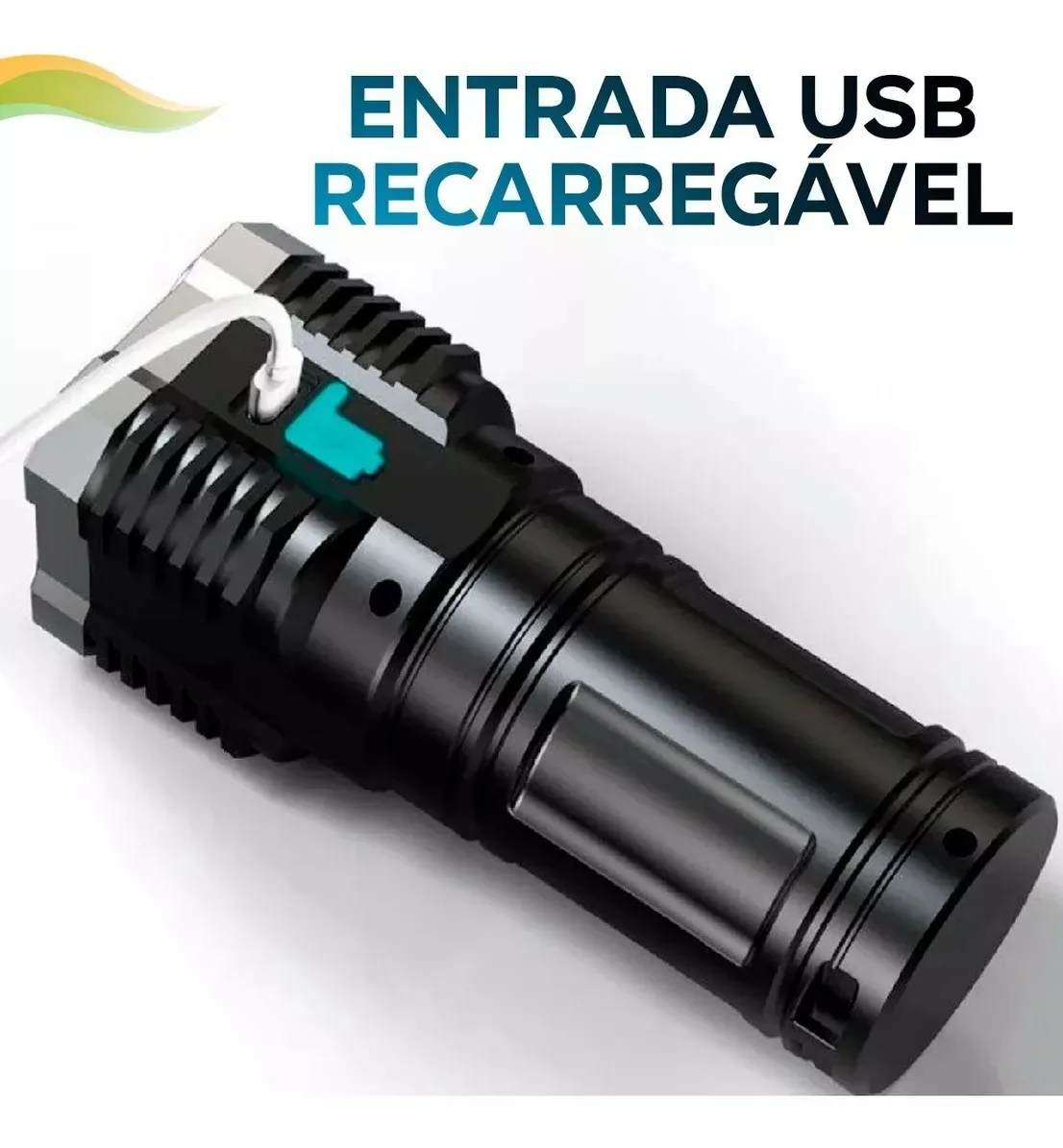 4LED Rechargeable LED Flashlight for Camp Wide Vision Maximum Visibility and Reliability Ideal for Night Activities