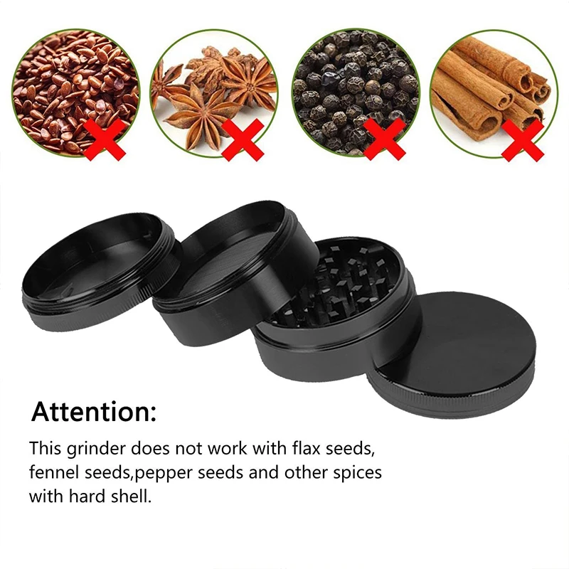 40mm Multicolor Zinc Alloy Smoke Herb Grinder Tobacco Spice Miller Crusher Shredder With Scraper 4 Parts Smoking Accessories