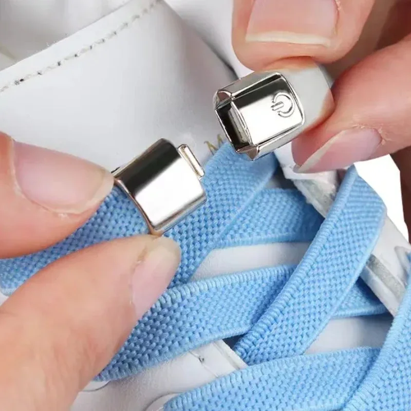 8MM 2023 Sznurowadła bez wiązania Sznurowadła bez wiązania Elastyczne sznurowadła Sneaker Kids Adult Poszerzone płaskie sznurowadła do butów — zdjęcie 2