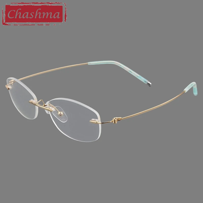 

Chashma Prescription Glasses Women Eyeglasses Frames Rimless Titanium Alloy Optical Eyewear for Recipe Lenses Female Spectacles