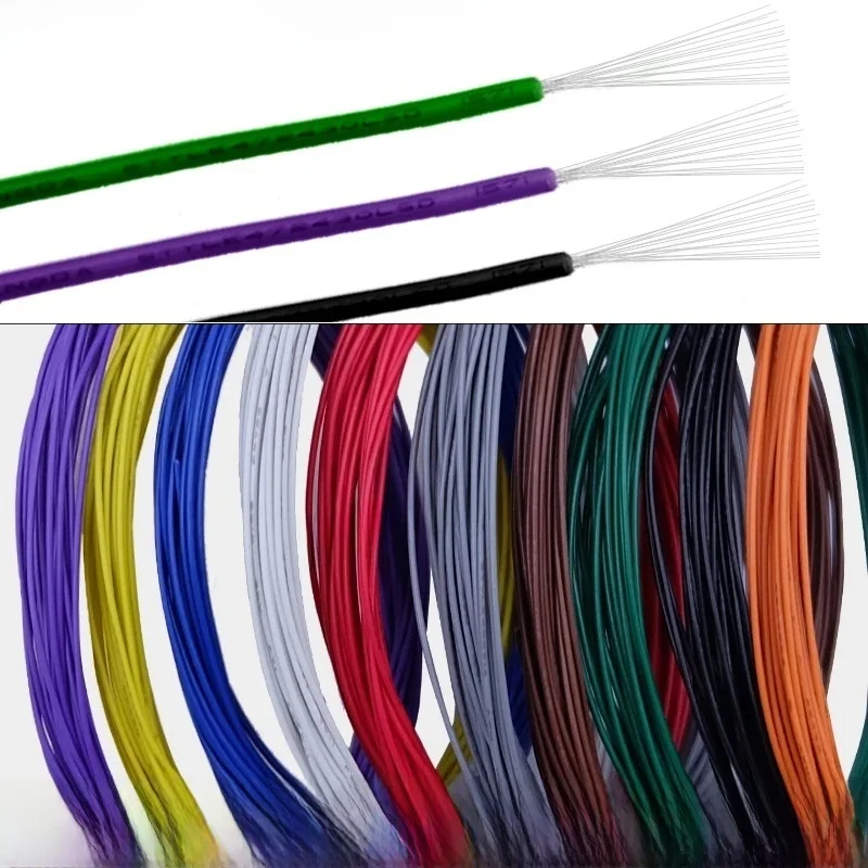 Fil électronique UL1571 isolé en PVC, 5/10/50M, 32awg - 16awg, câble en cuivre plaqué étamé, ligne LED environnementale, cordon d'éclairage pour bricolage