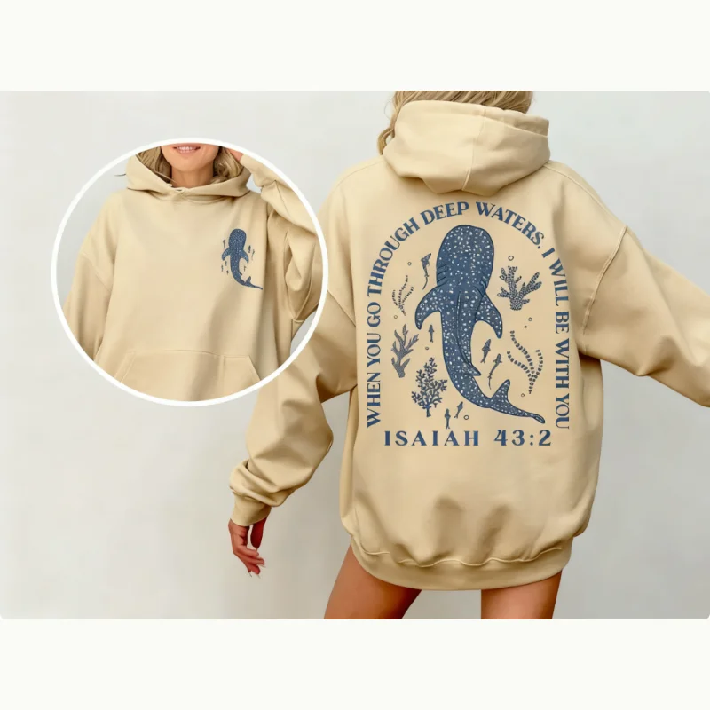 เสื้อฮู้ดลายฉลามวาฬ เสื้อสเวตเชิ้ตคอกลม ชุดสไตล์ตะวันตกสำหรับผู้หญิง ชุดคาวเกิร์ล เสื้อผ้าสไตล์ตะวันตก เสื้อท็อปส์แนวคันทรี