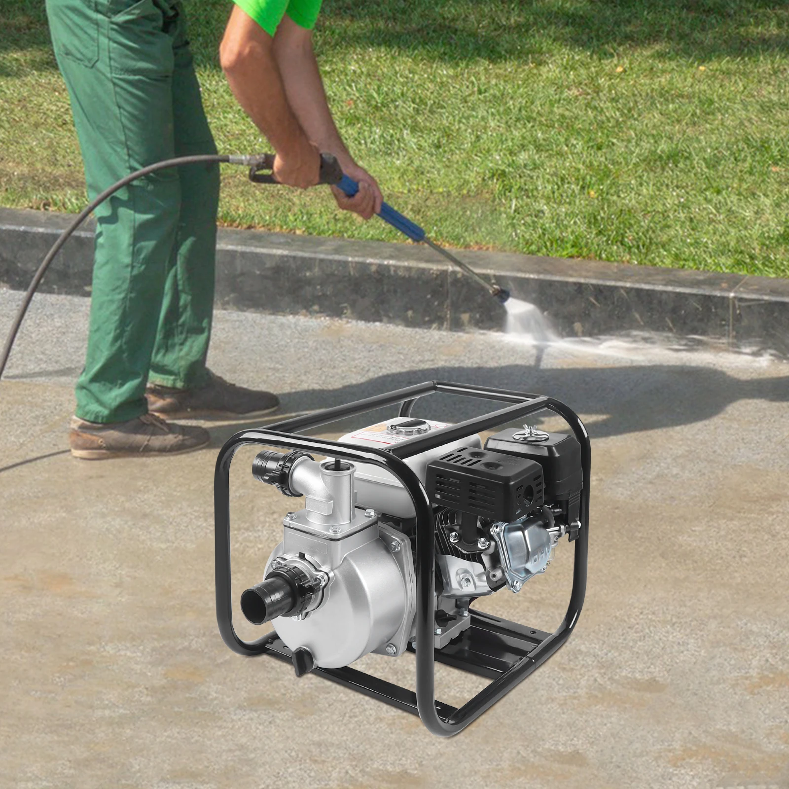 

Водяной насос мощностью 6,5 л.с., 2-дюймовый бензиновый водяной насос, 4800 Вт, 4-тактный двигатель, сельскохозяйственный водяной насос для орошения, дренажа, перекачки