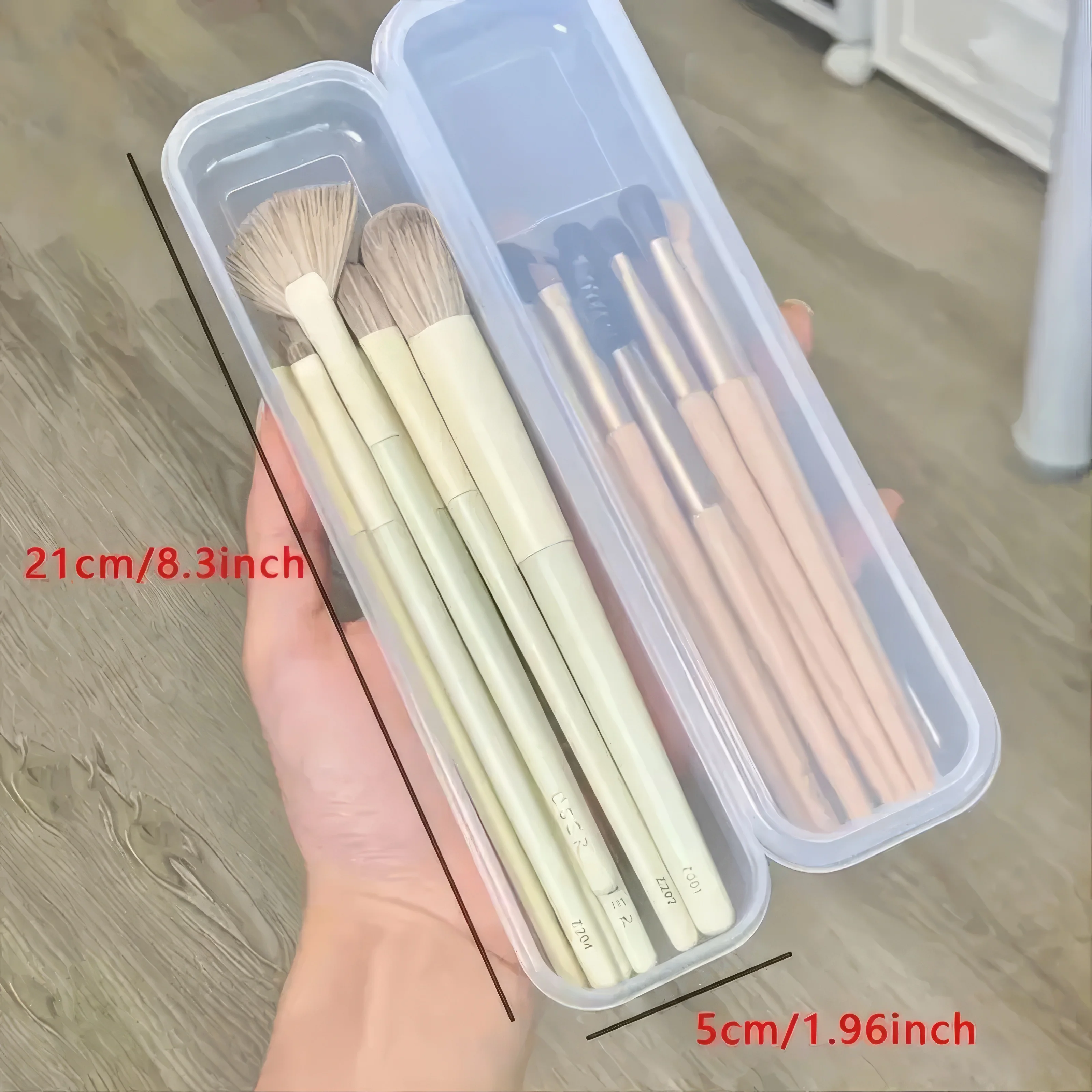 Boîte de rangement pour pinceaux de maquillage, 1/2 pièces, transparente, facile d'accès et d'organisation, adaptée aux pinceaux de maquillage et aux crayons à sourcils