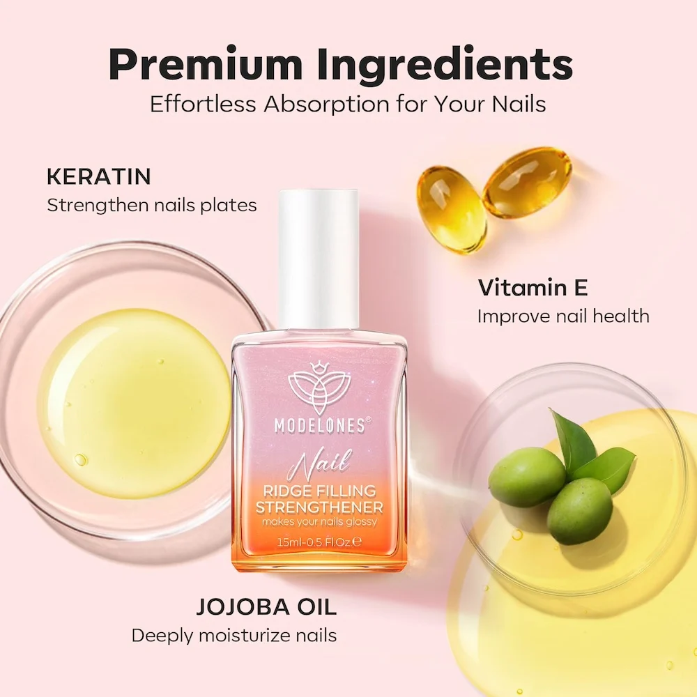 Modelones 2 em 1 Preenchimento e Fortalecedor Nail Ridge - Transparente
