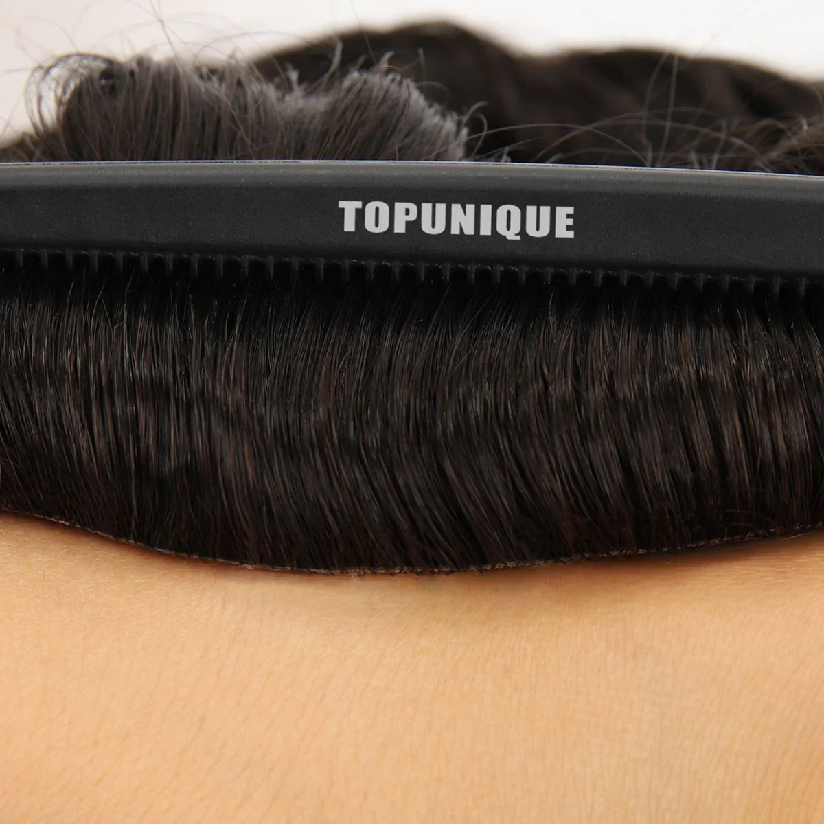 Immagine 3: TUL07 Toupet per Uomo con Capelli Spessi, Base Traspirante in Pizzo e PU, Varie Misure, Capelli Umani Indiani Remy